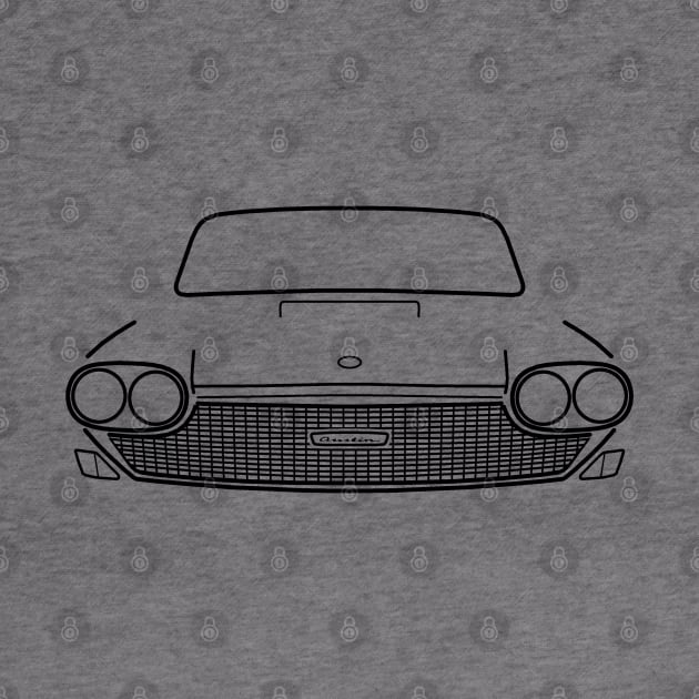 Austin 3 Litre 1960s British classic car black outline graphic by soitwouldseem